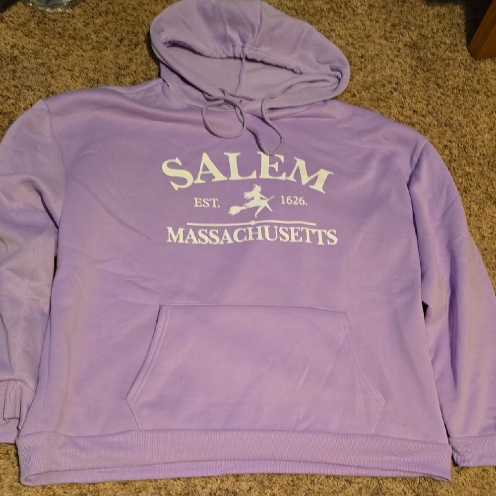 Purple Salem Massachusetts Hoodie | NWOT | Soft Inside | Witch Detail